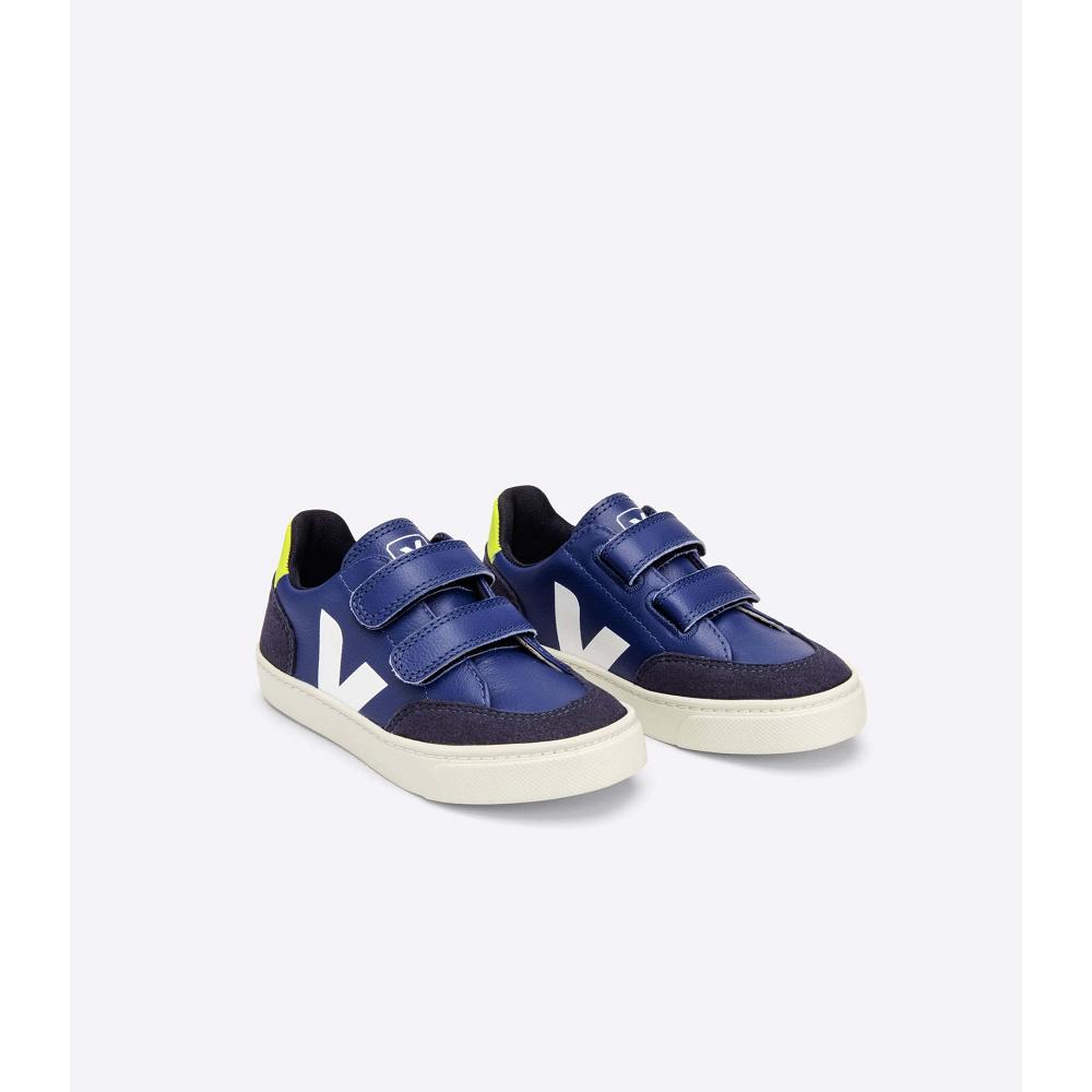 Veja V-12 CHROMEFREE Schoenen Kinderen Blauw | BE 746XYU